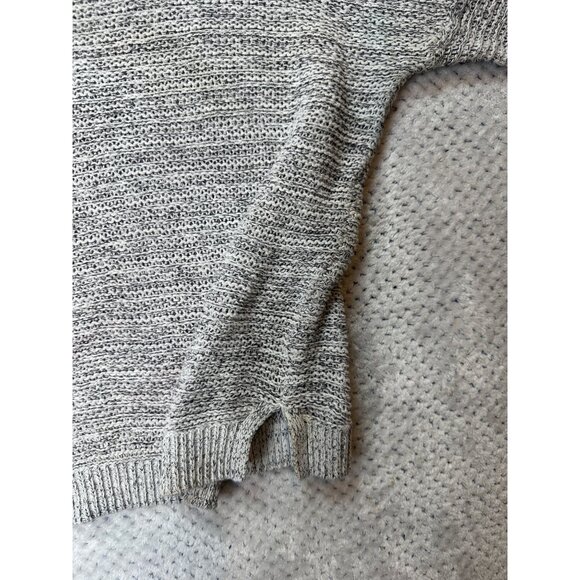 Express Open Shoulder Knit Sweater Womens Size Small Crew Neck Grey Black - Picture 14 of 16